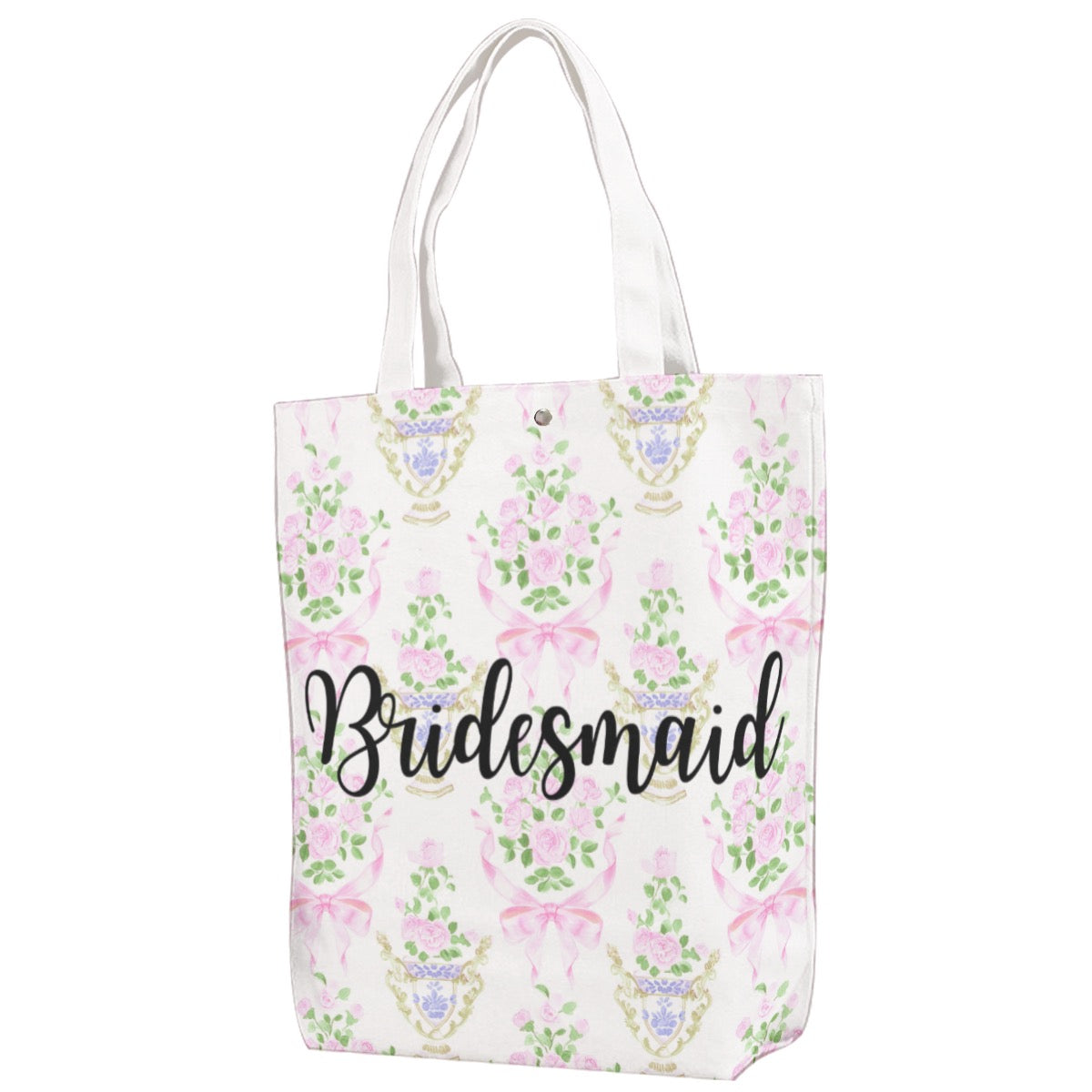 Bridesmaid Floral Canvas Bag With Shoulder Strap