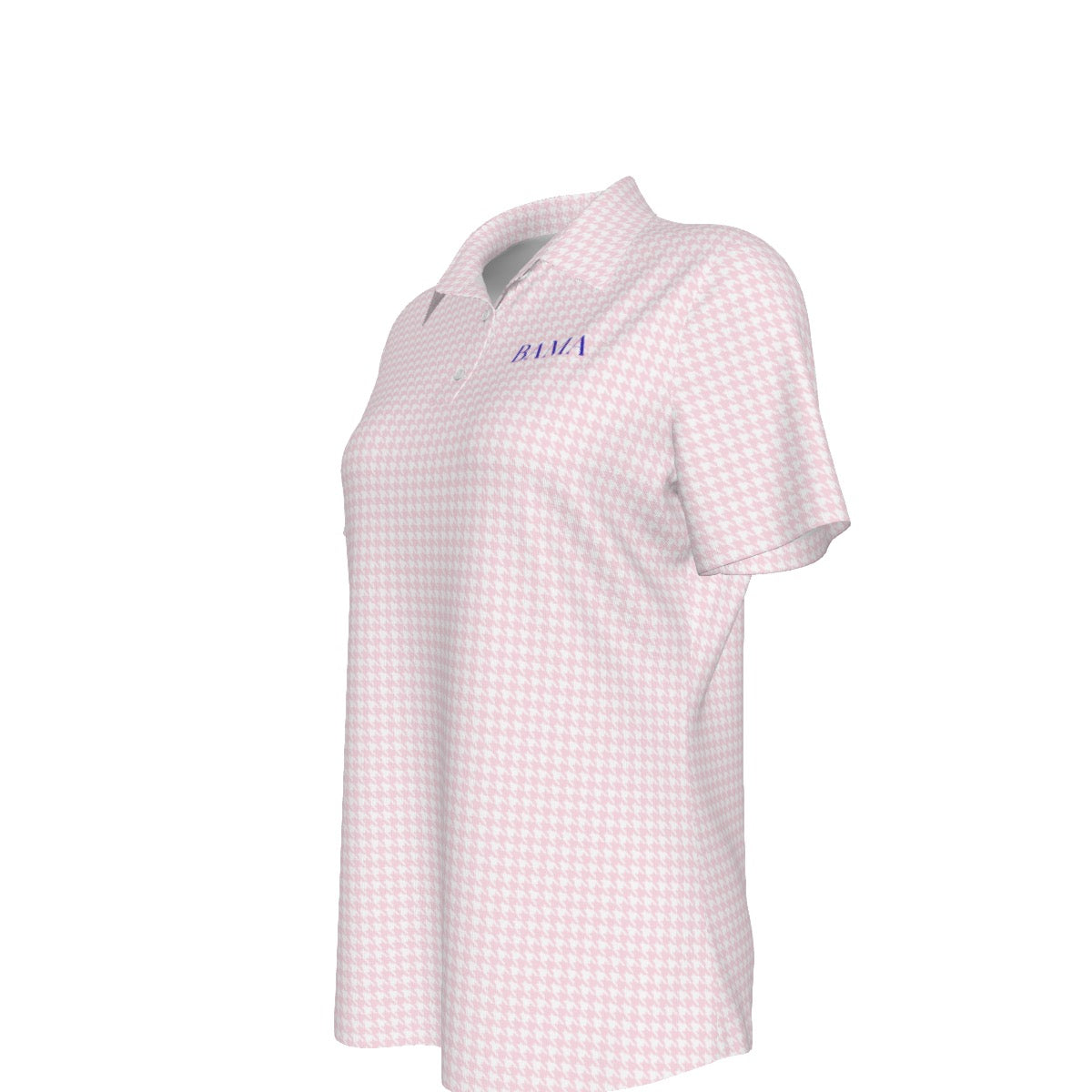 Pink Herringbone Bama Women's Sports Polo Shirt