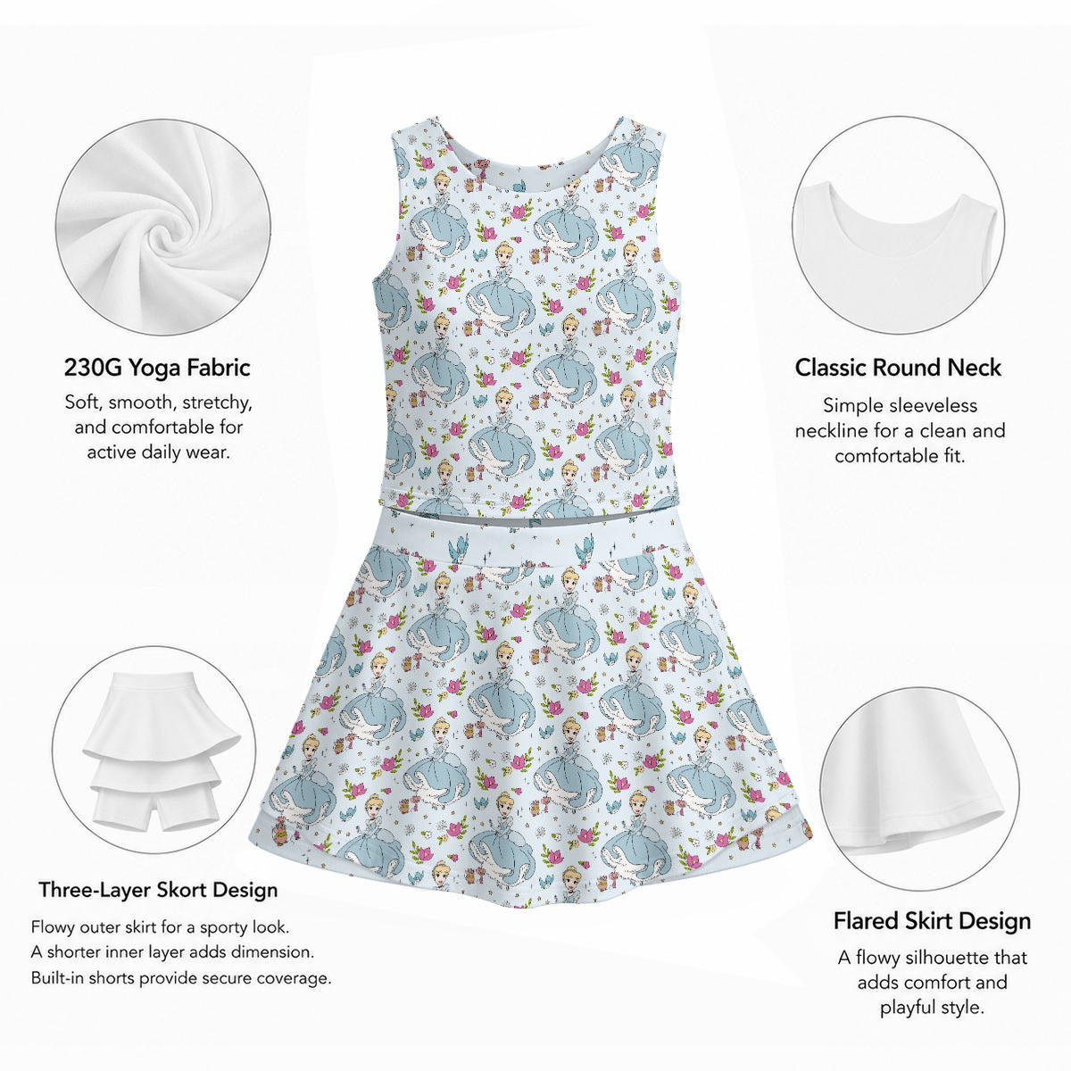 Cindy Women's Sports Tank & Skort Set
