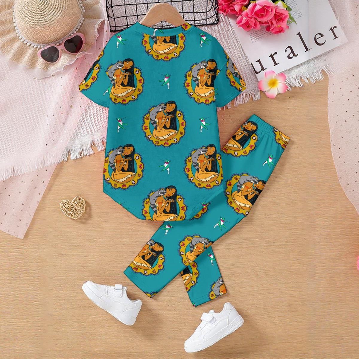 Teal Riverbend Kids' Casual Top and Pants Set