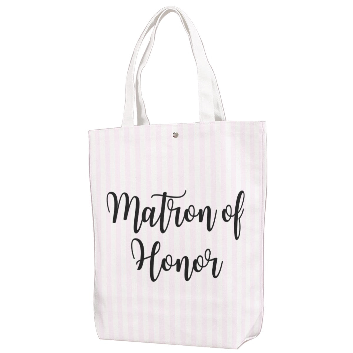 Matron of Honor Striped Canvas Bag With Shoulder Strap