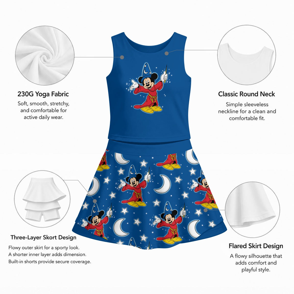 Sorcerer Girl's Sports Tank & Skort Set