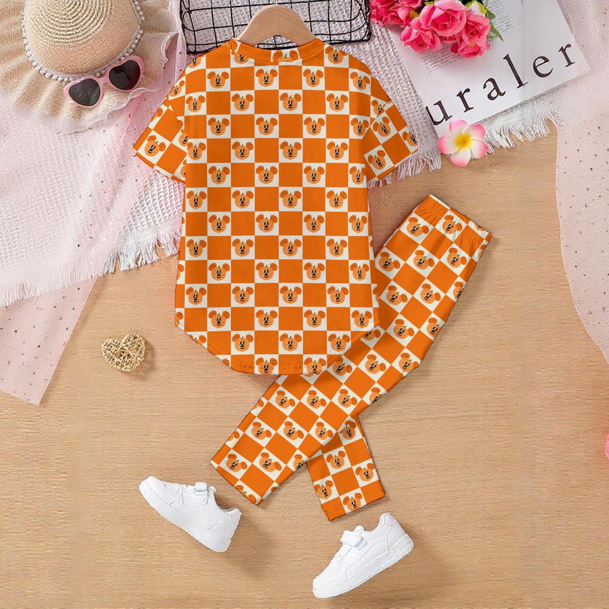 Preppy Pumpkin Kids' Casual Top and Pants Set