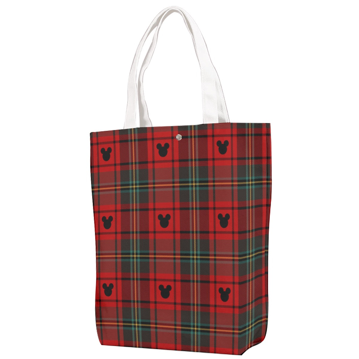 Christmas Plaid Canvas Bag With Shoulder Strap