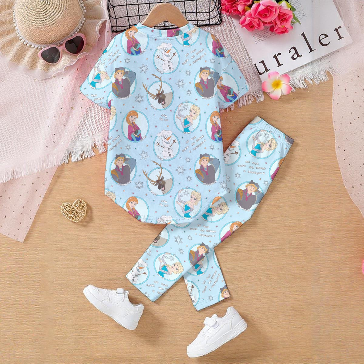 Blue Sisters & Friends Kids' Casual Top and Pants Set