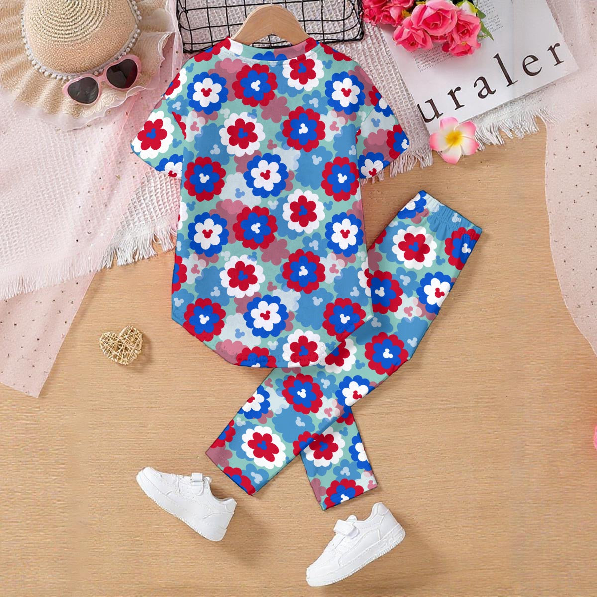 RWB Floral MM Kids' Casual Top and Pants Set