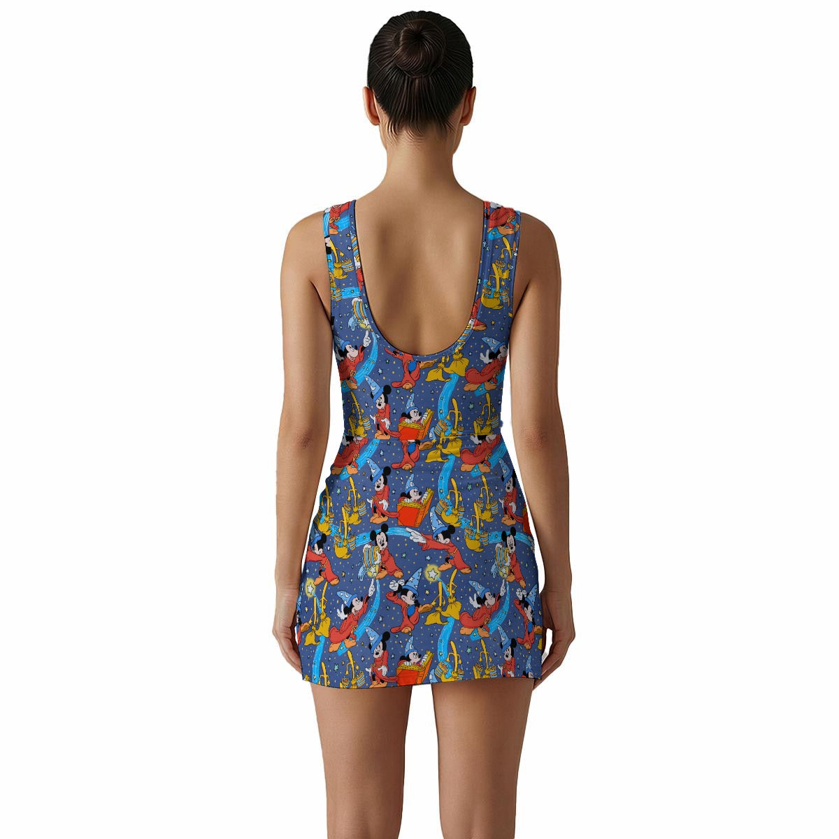 Sorcerer in Action Women's Sleeveless Bodysuit Dress