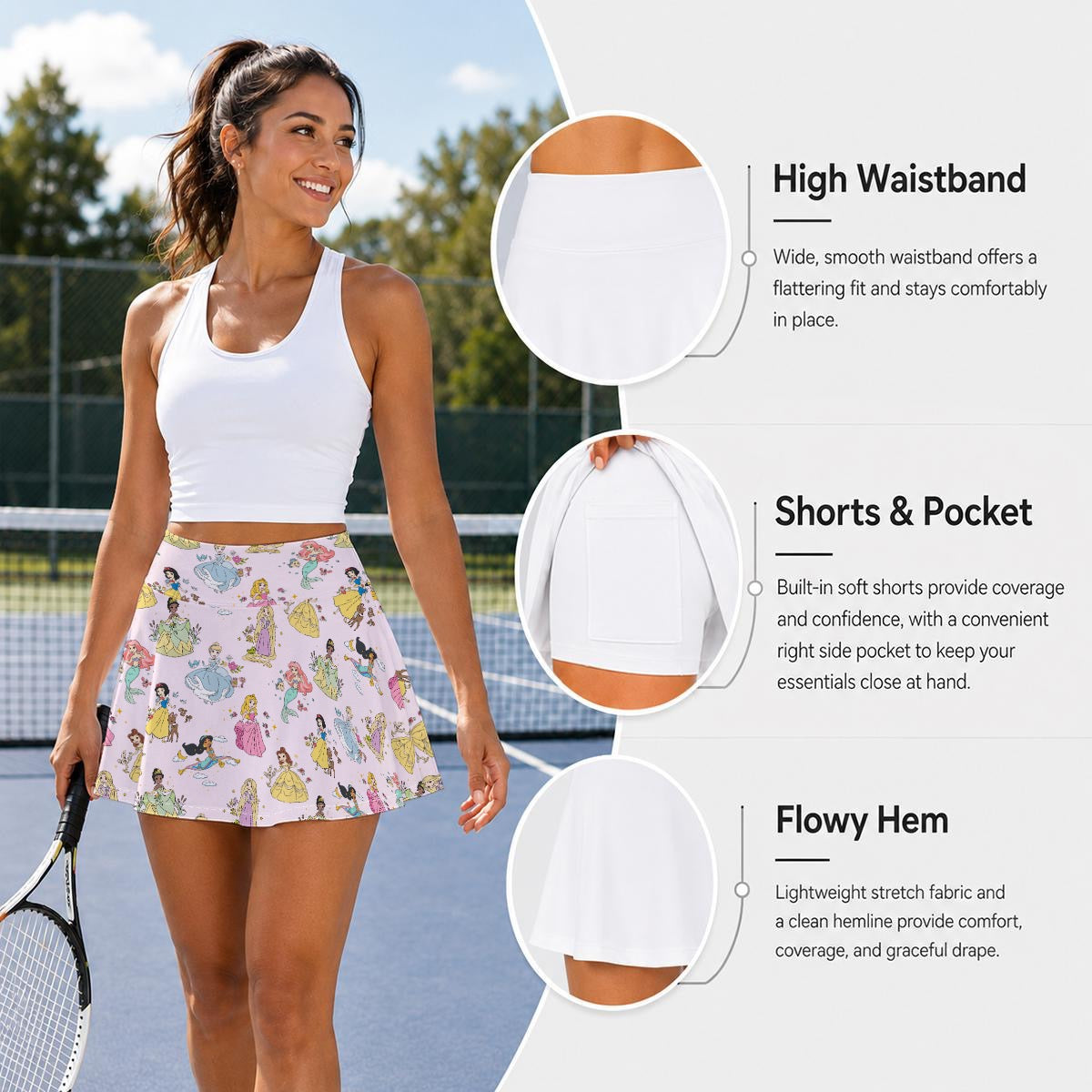 Princess Women's Pleated Athletic Skort