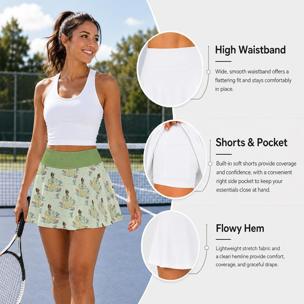 Tia Women's Pleated Athletic Skort