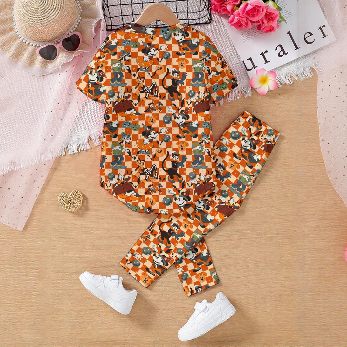 Vintage Halloween Friends Kids' Casual Top and Pants Set