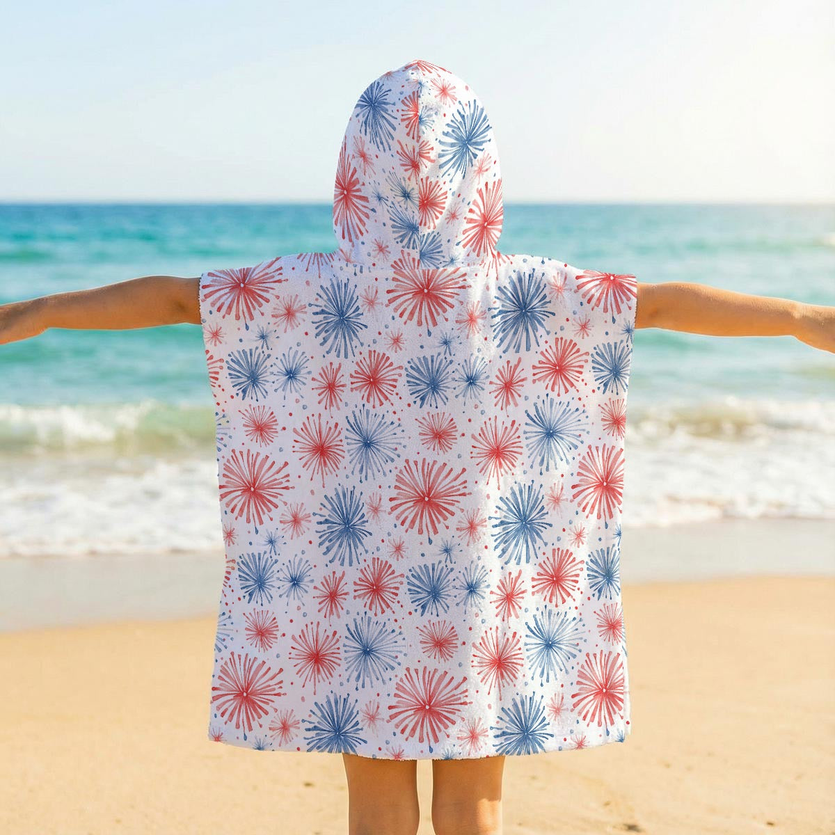Fireworks Kid's Hooded Towel Poncho