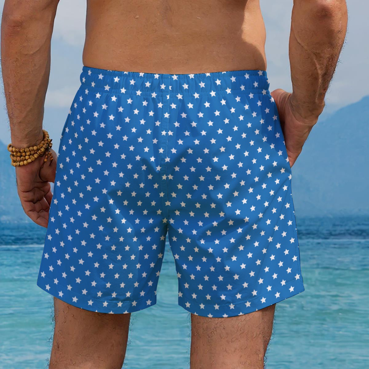 Patriotic Stars Men's Beach Shorts