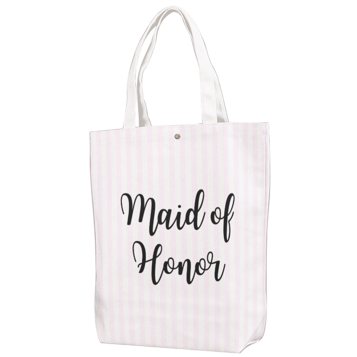 Maid of Honor Striped Canvas Bag With Shoulder Strap