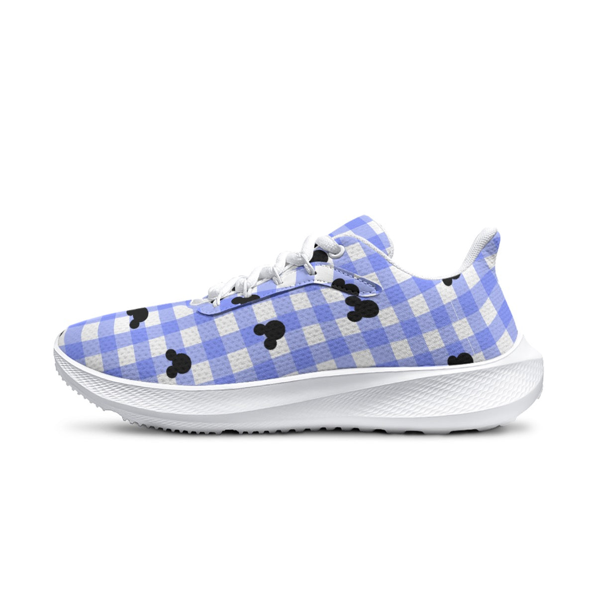 Bright Blue Gingham Men's Road Running Shoes