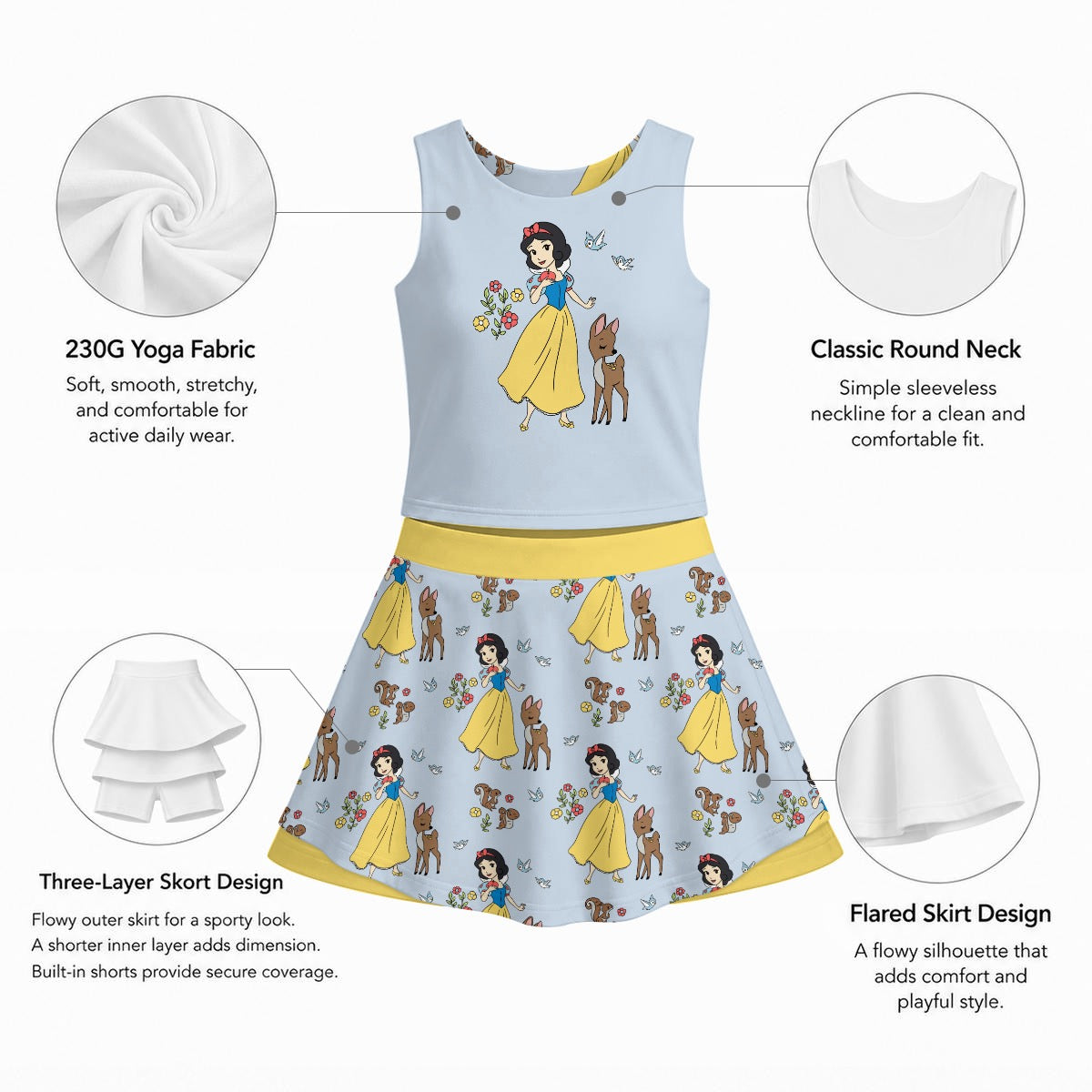 The Fairest One of All Girl's Sports Tank & Skort Set