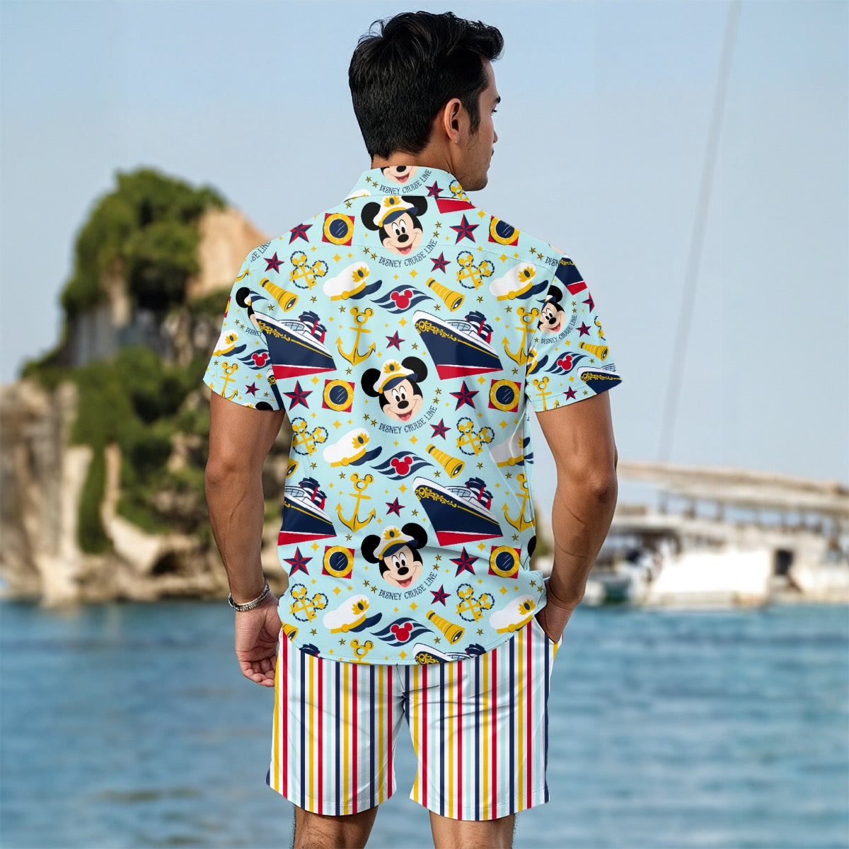 Cruising MM & Stripe Men's Summer Shirt Set