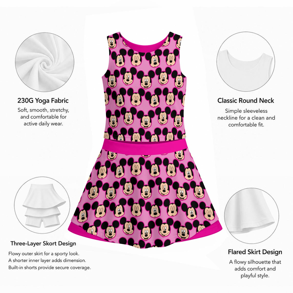 Pink MM Women's Sports Tank & Skort Set