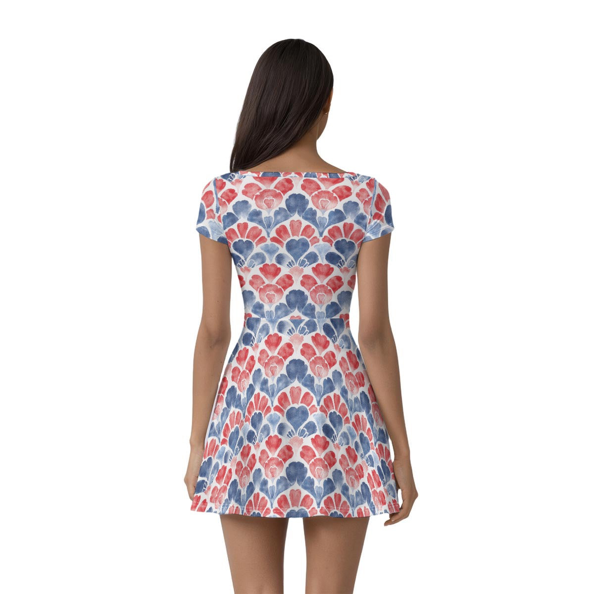 Patriotic Watercolor Women’s Athletic Dress With Built‑In Shorts