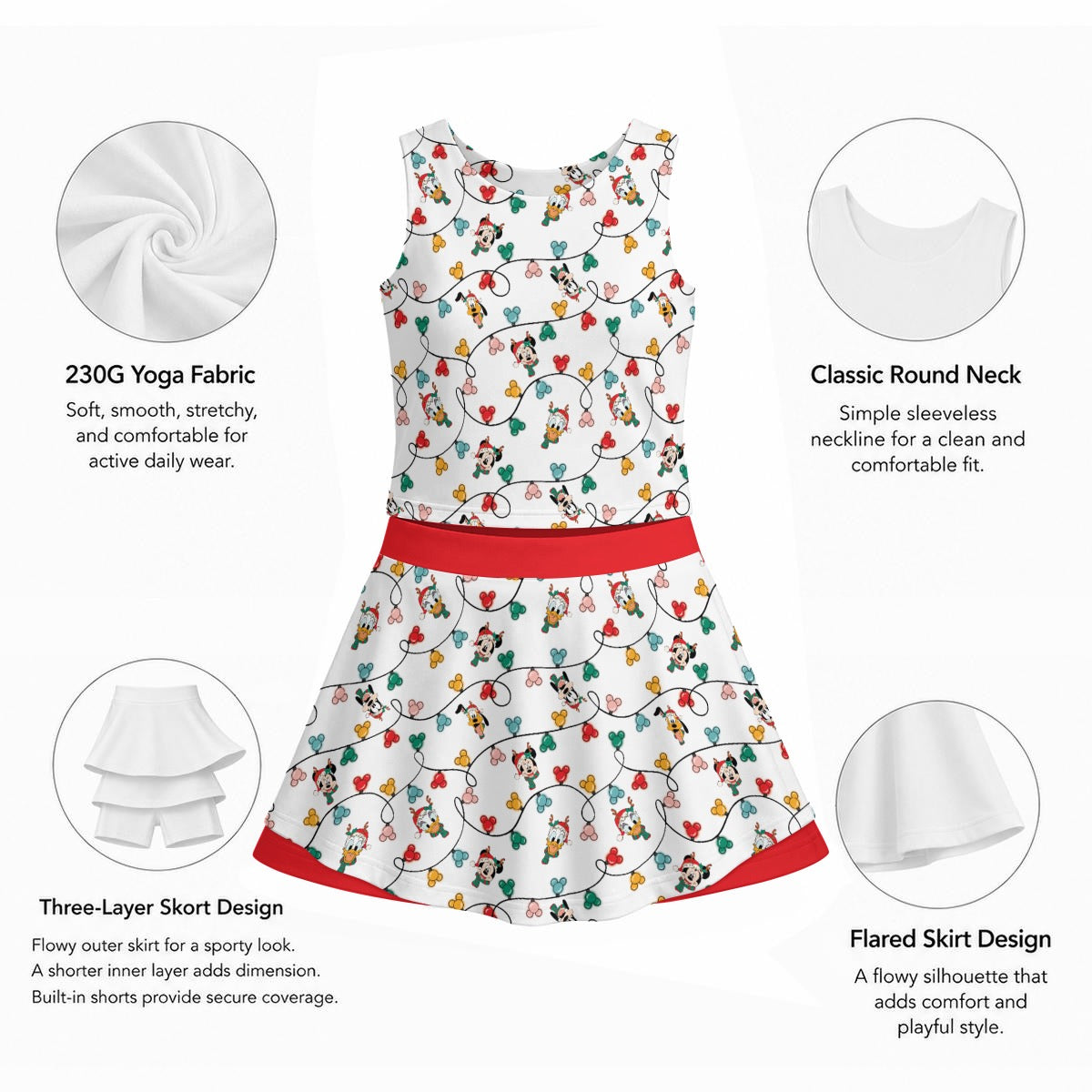 MM Christmas Lights & Friends Women's Sports Tank & Skort Set