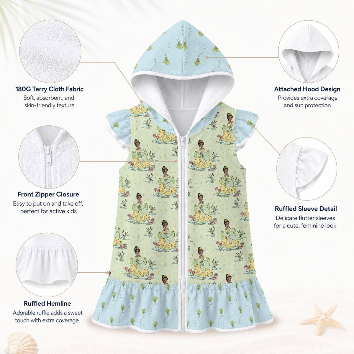 Tia Girls' Hooded Beach Cover-Up