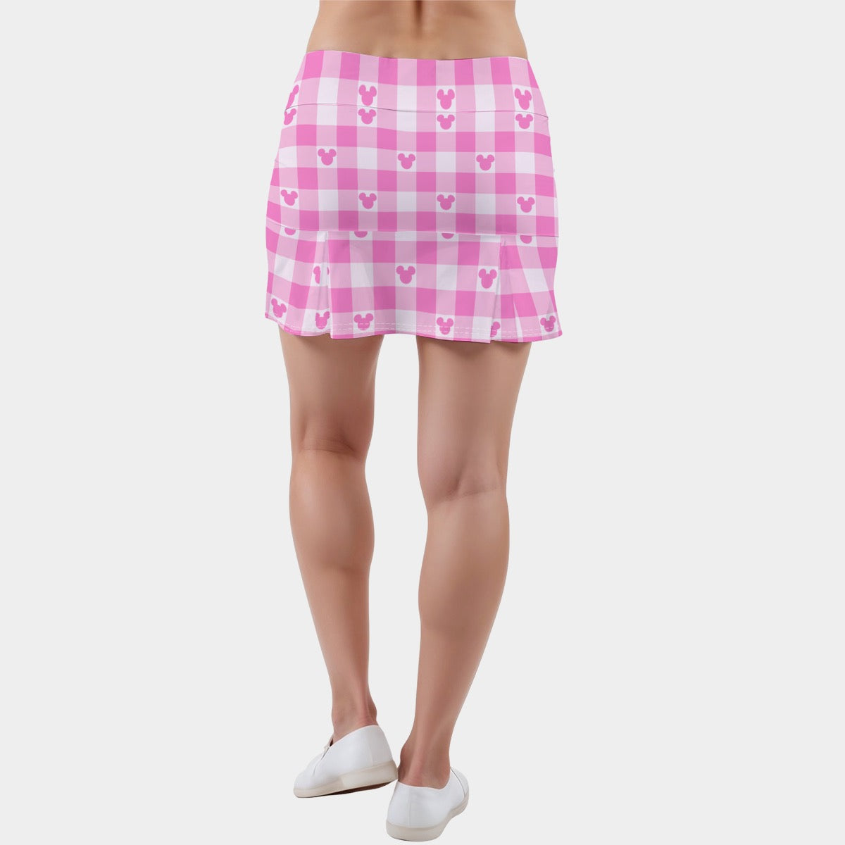 All Pink Gingham MM Women's Active Skort With Inner Shorts