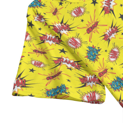 Yellow Superhero Men's Crew Neck T-Shirt