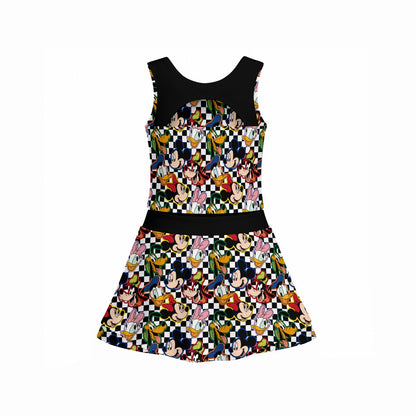 Checkered Friends Women's Sports Tank & Skort Set