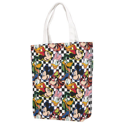 Checkered Friends Canvas Bag With Shoulder Strap