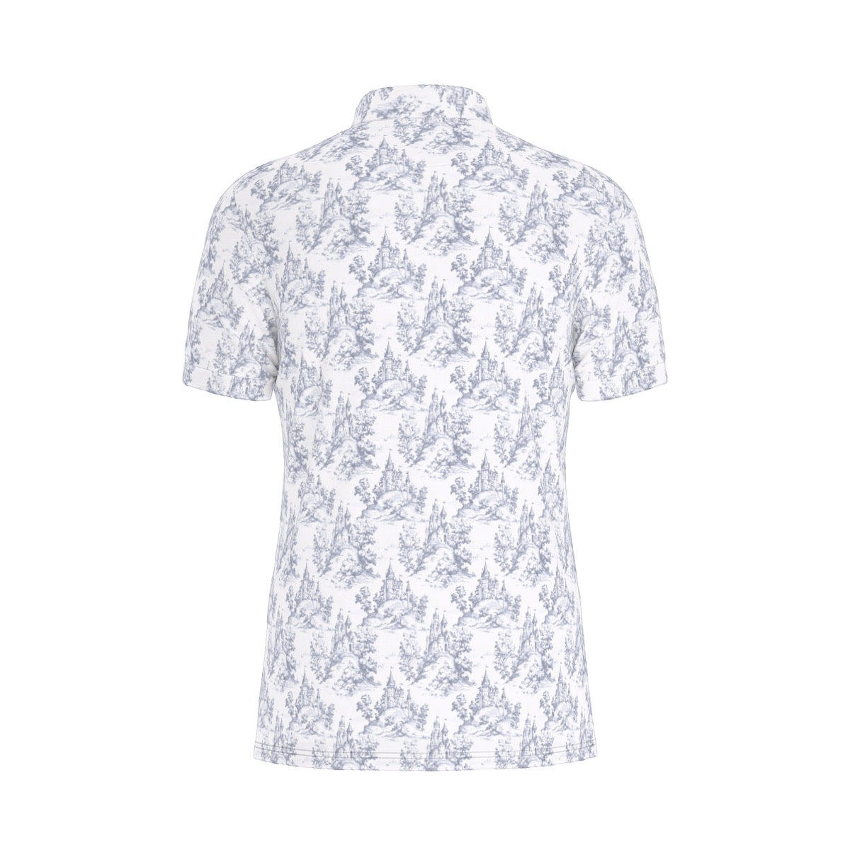 Dark Blue Toile Men's Stretch Collar Polo Shirt