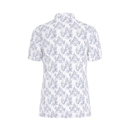 Dark Blue Toile Men's Stretch Collar Polo Shirt