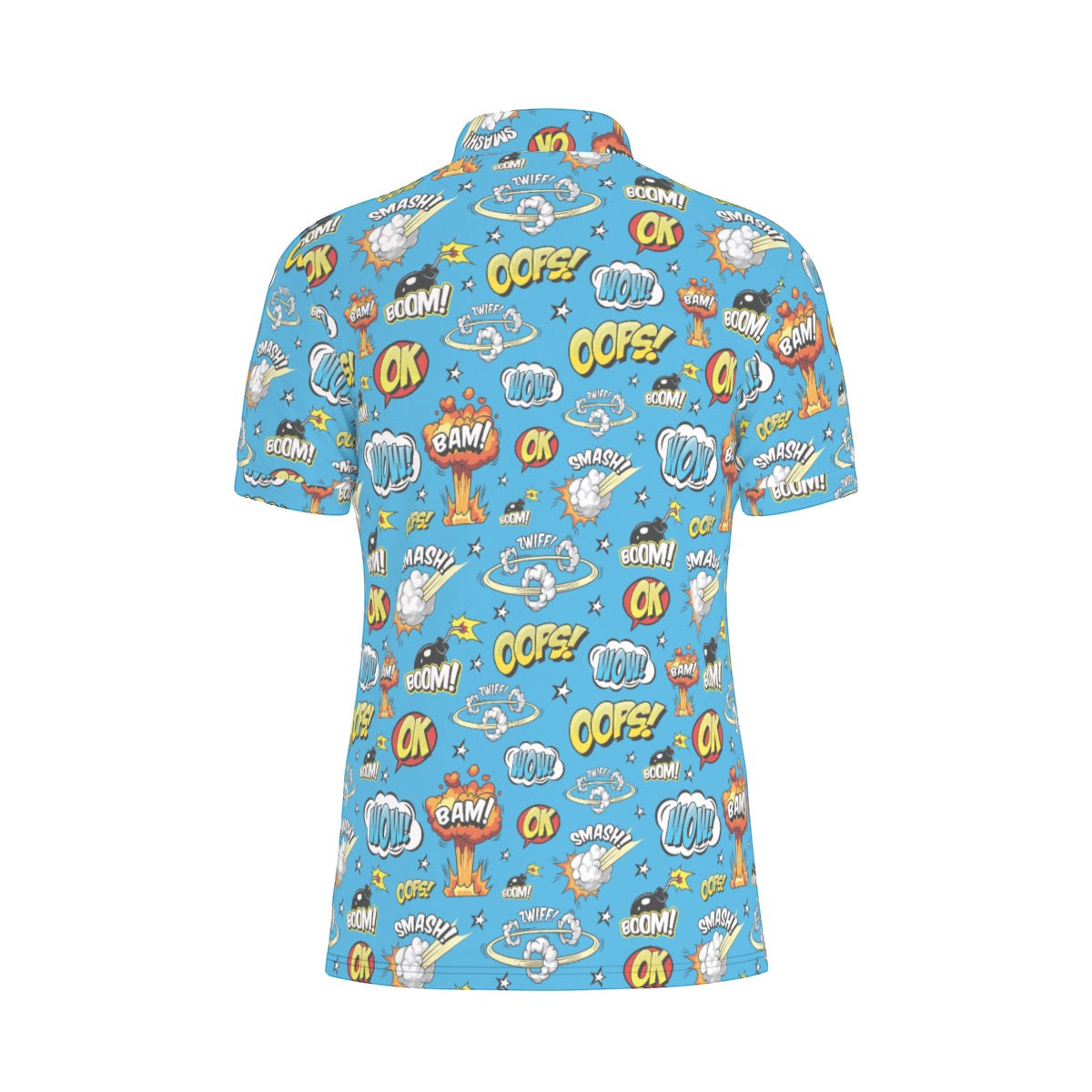 Blue Superhero Men's Stretch Collar Polo Shirt