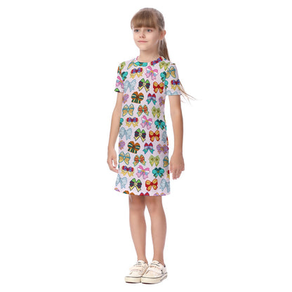 Princess Bows Kid's Short Sleeve Dress