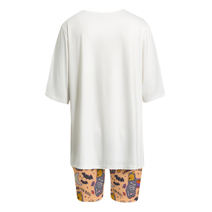 Winnie the Boo [orange] Women's T-shirt Set With Short Sleeve