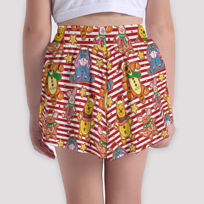 Winnie Cookies [red stripe] Girls' Sports Culottes