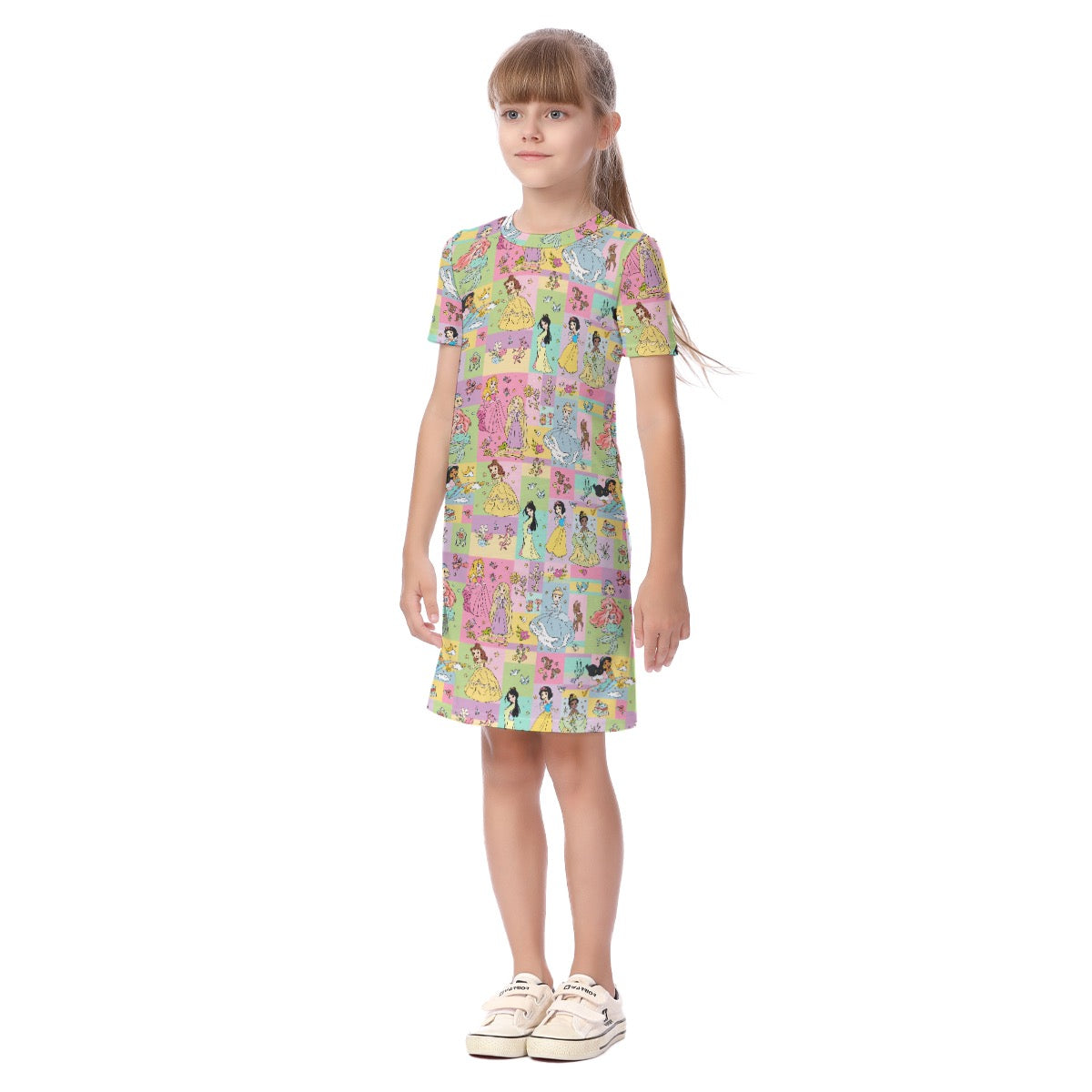 Princess Patchwork Kid's Short Sleeve Dress