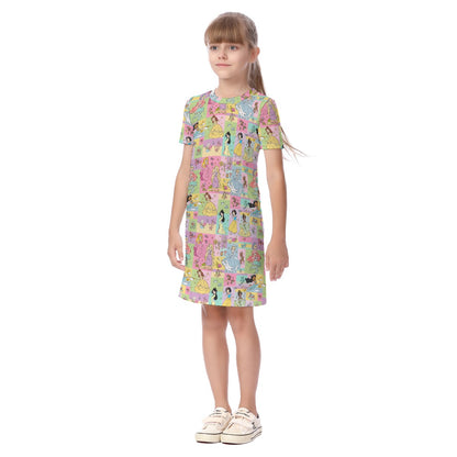 Princess Patchwork Kid's Short Sleeve Dress