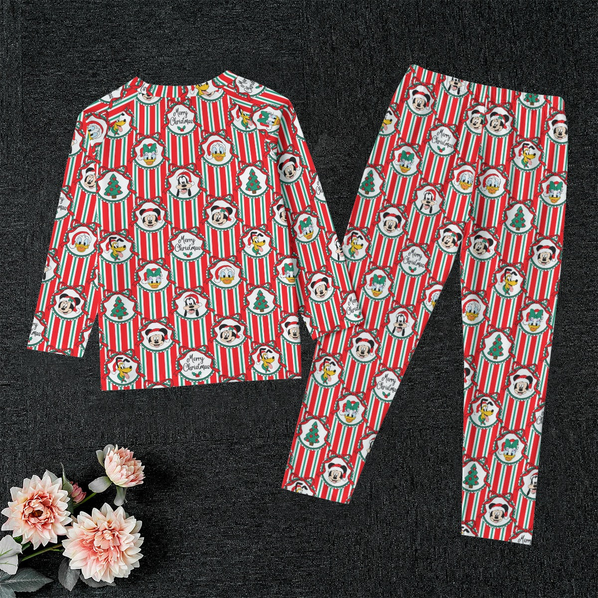 Classic Christmas Frames Kid's Raglan Sleeve Pajama Set