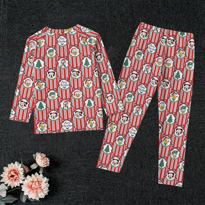 Classic Christmas Frames Kid's Raglan Sleeve Pajama Set