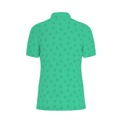 Ariel Bounding Tail Print Men's Stretch Collar Polo Shirt