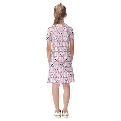 Striped Marie Kid's Short Sleeve Dress