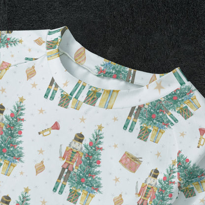 Christmas Tree Nutcracker Kid's Raglan Sleeve Pajamas