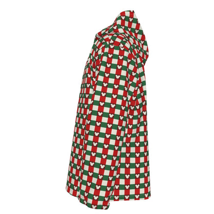 MM Christmas Plaid Men's Hooded Zipper Jacket