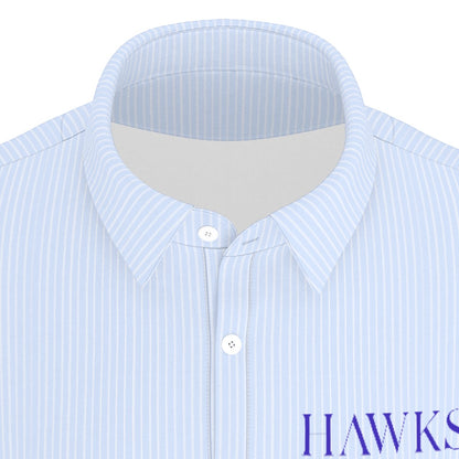 Blue Stripe Hawks Men's Stretch Collar Polo Shirt