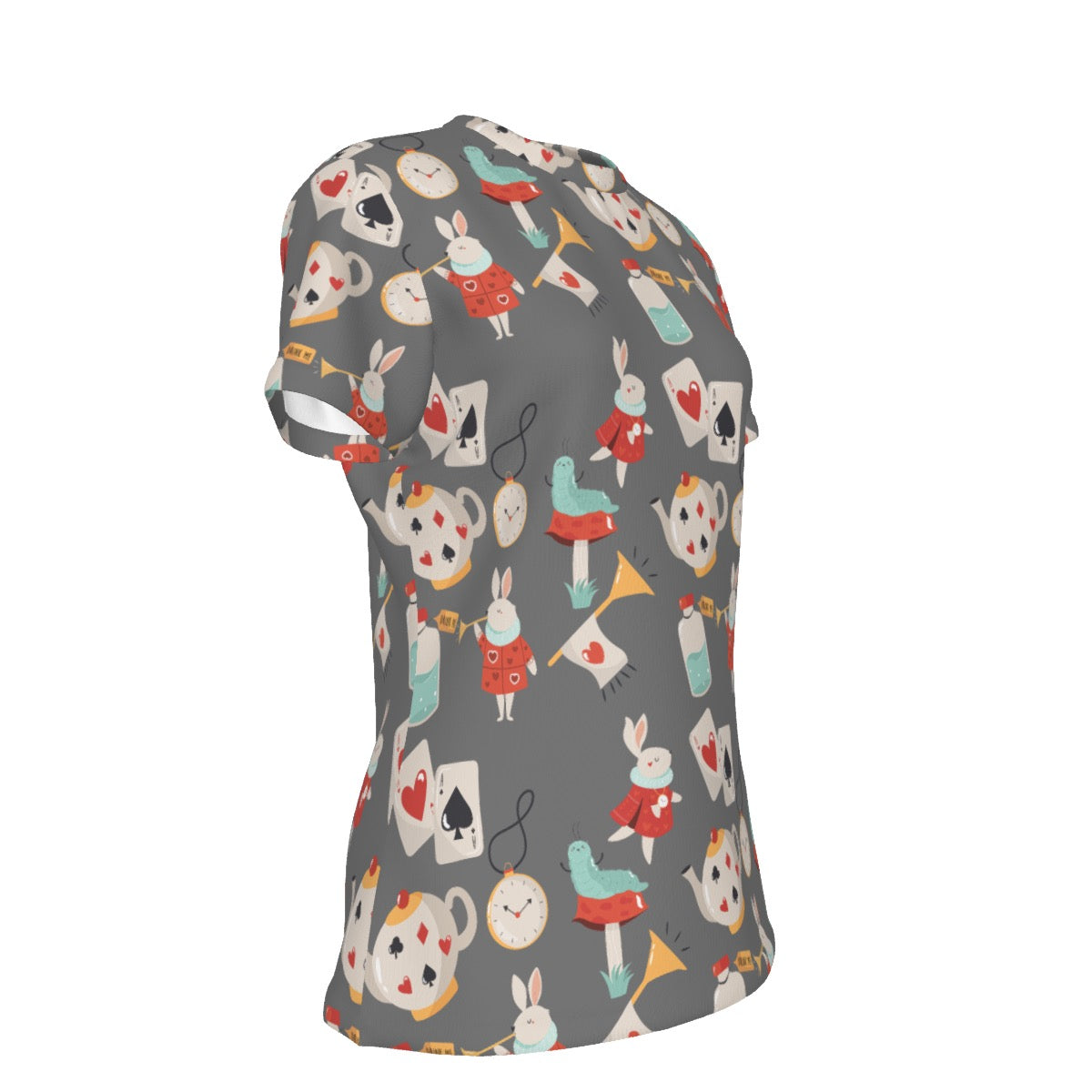 Gray Alice Icons Women's Round T-Shirt|210GSM