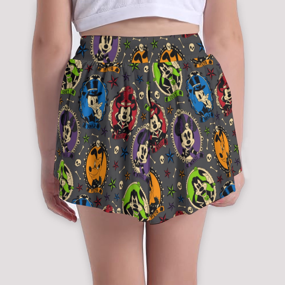 Spooky Cameos [gray] Girls' Sports Culottes