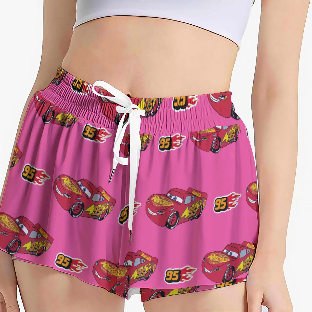 Pink Cars Women's Sport Skorts With Pocket