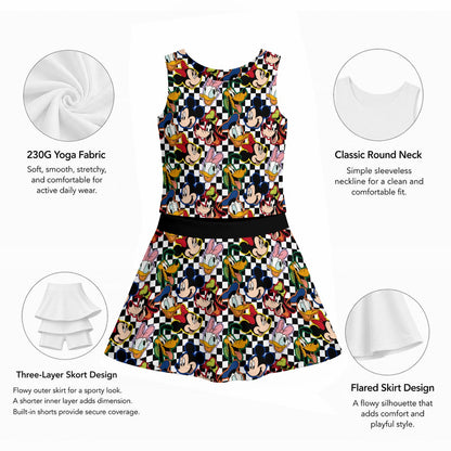 Checkered Friends Women's Sports Tank & Skort Set