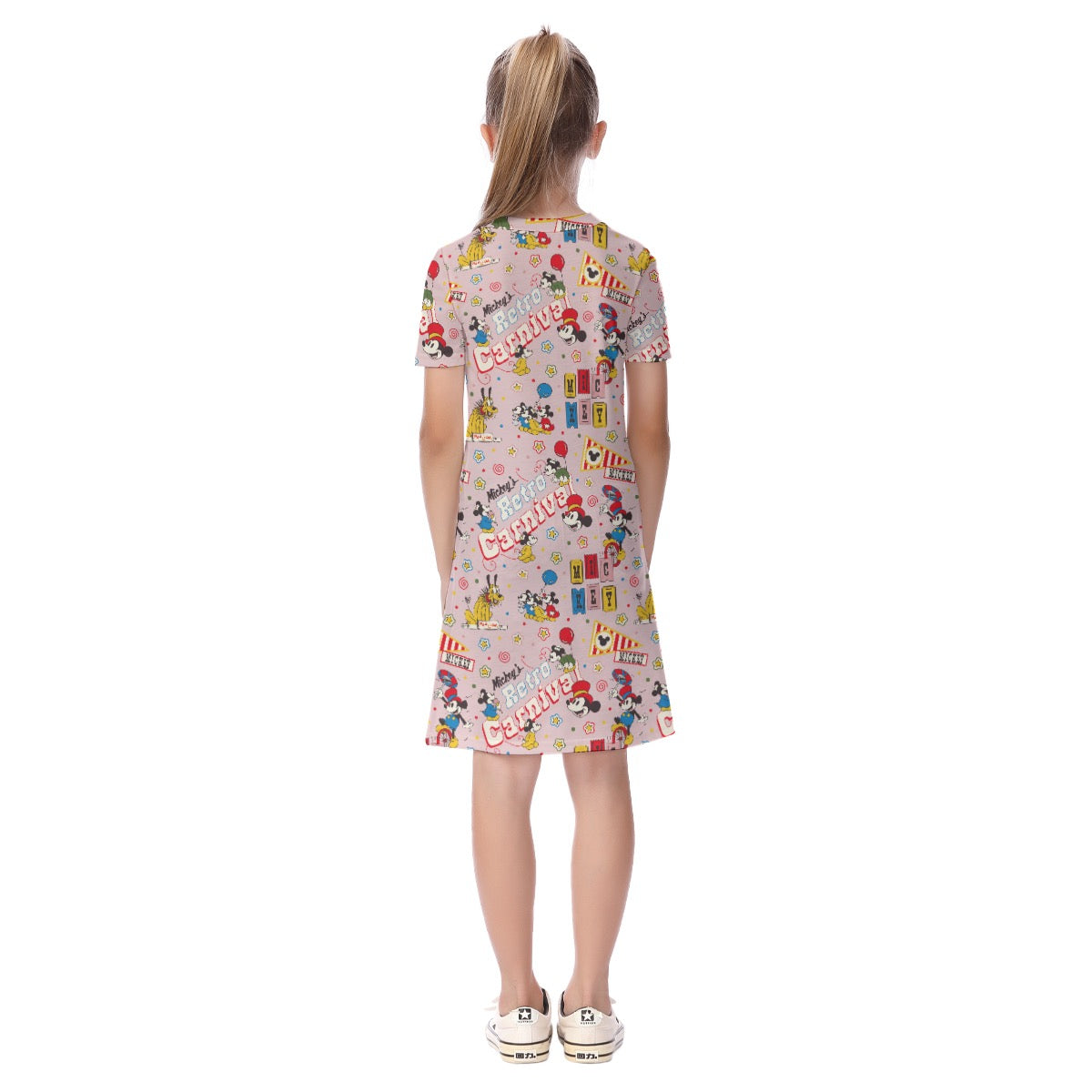 Pink MM Retro Circus Kid's Short Sleeve Dress