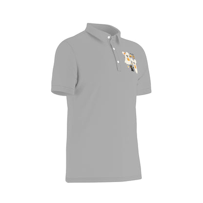 Friendly Ghosts Panel Men's Stretch Collar Polo Shirt