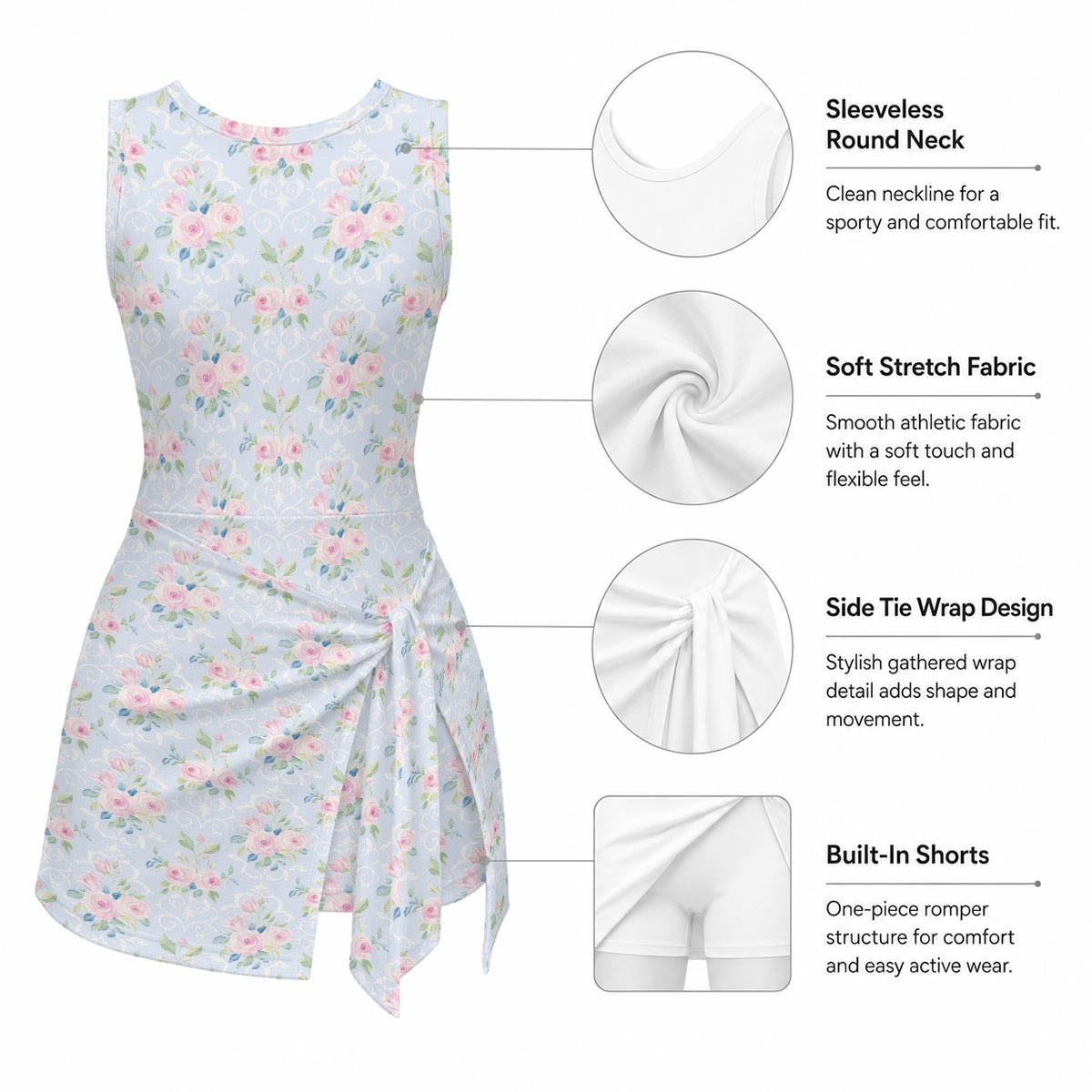 Rose Girls Sports Romper